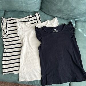 H&M girls flutter-sleeved tops sz 6x-7